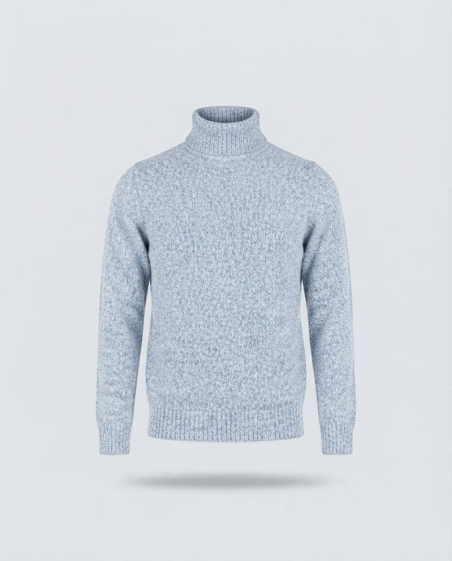 COLLO ALTO FIAMMATO MISTO LANA-11429|Colore:Blu