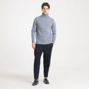 COLLO ALTO FIAMMATO MISTO LANA-11429|Colore:Blu
