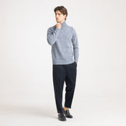 COLLO ALTO FIAMMATO MISTO LANA-11429|Colore:Blu