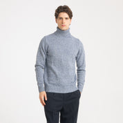 COLLO ALTO FIAMMATO MISTO LANA-11429|Colore:Blu