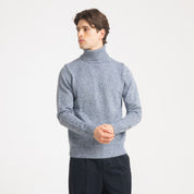 COLLO ALTO FIAMMATO MISTO LANA-11429|Colore:Blu