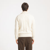 CARDIGAN FULL ZIP RICAMATO -11615|Colore:Panna