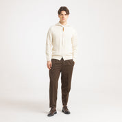 CARDIGAN FULL ZIP RICAMATO -11615|Colore:Panna