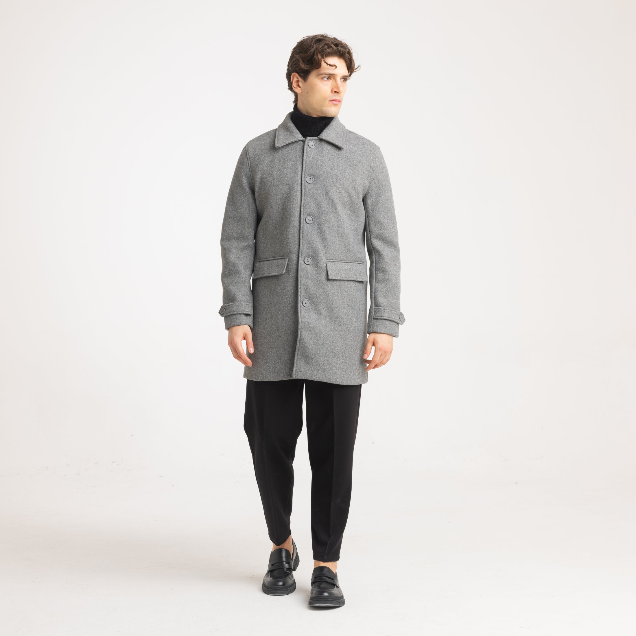 TRENCH IN PANNO-11456|Colore:Grigio