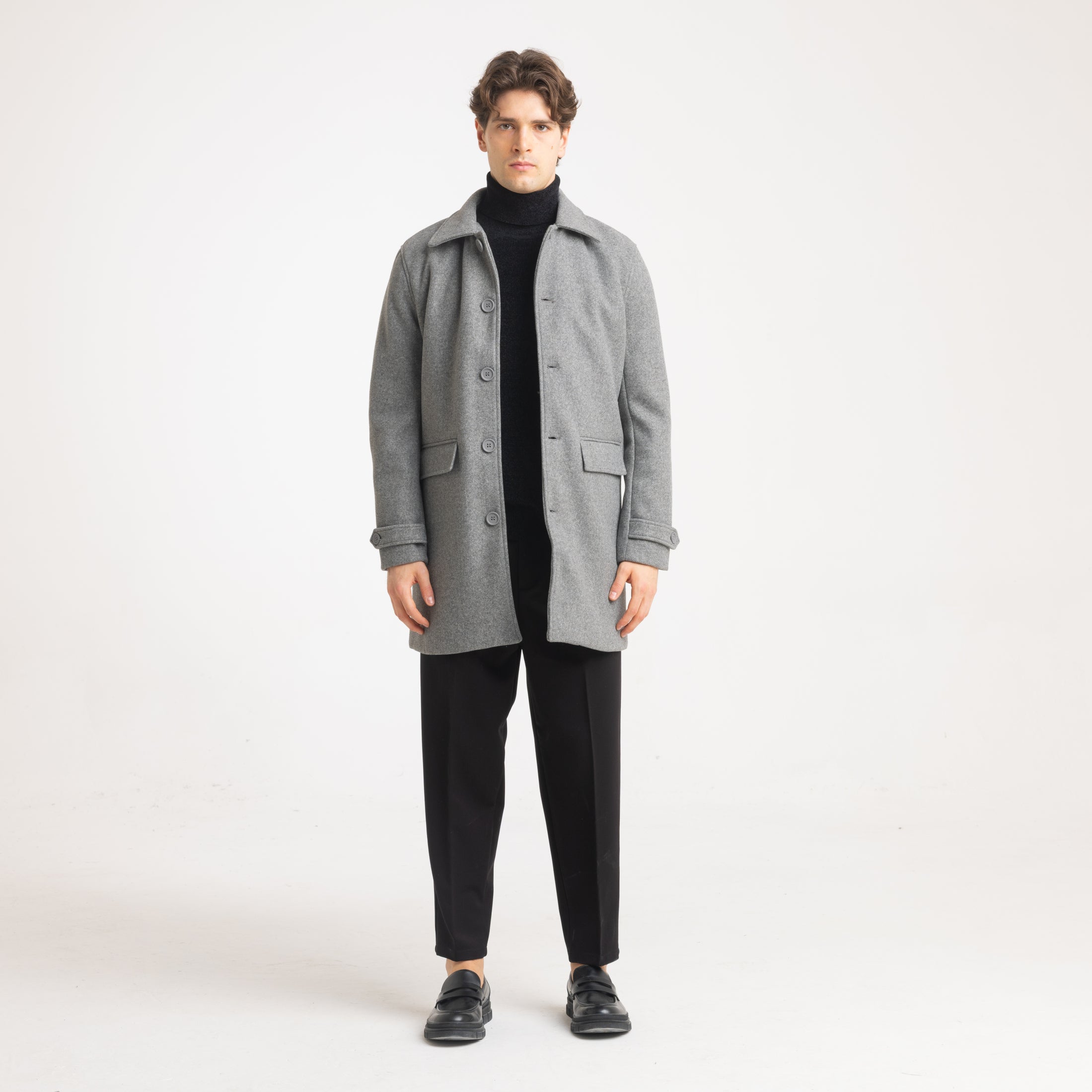 TRENCH IN PANNO-11456|Colore:Grigio