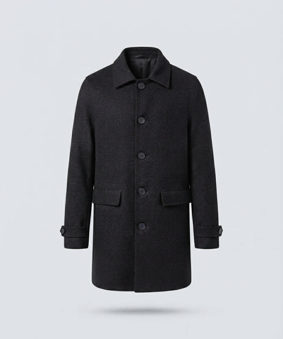 TRENCH IN PANNO-11456|Colore:Nero