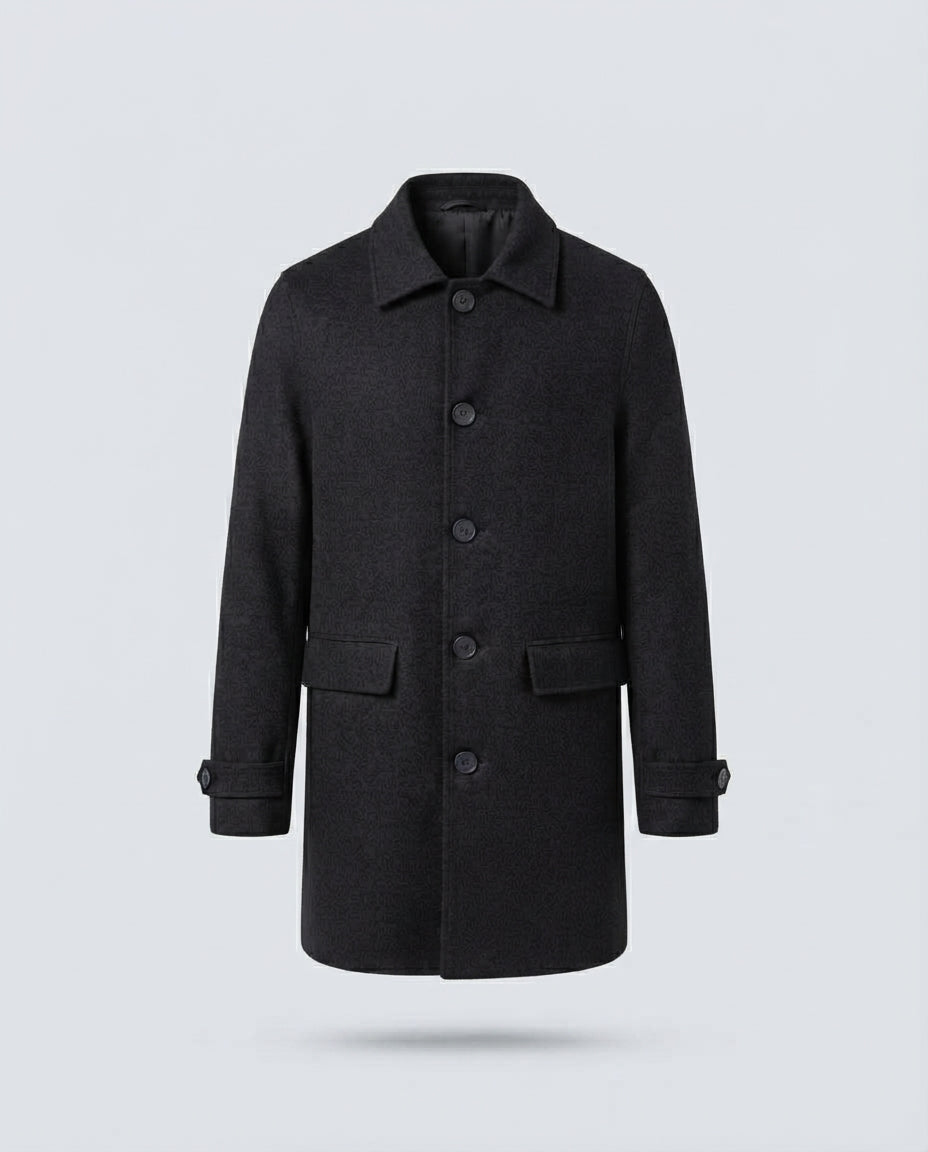 TRENCH IN PANNO-11456|Colore:Nero