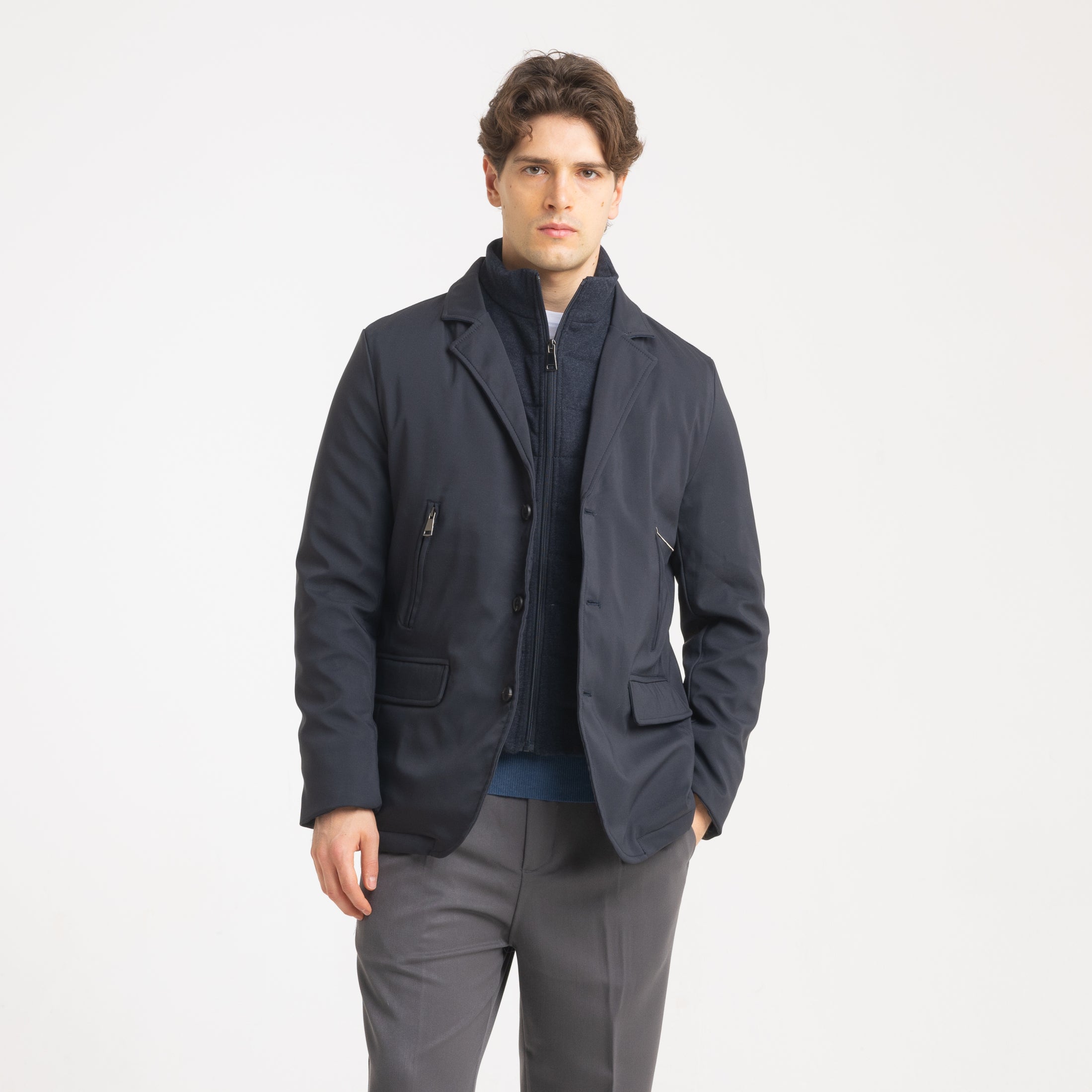 GIUBBOTTO GIACCA CON PETTORINA-11454|Colore:Blu