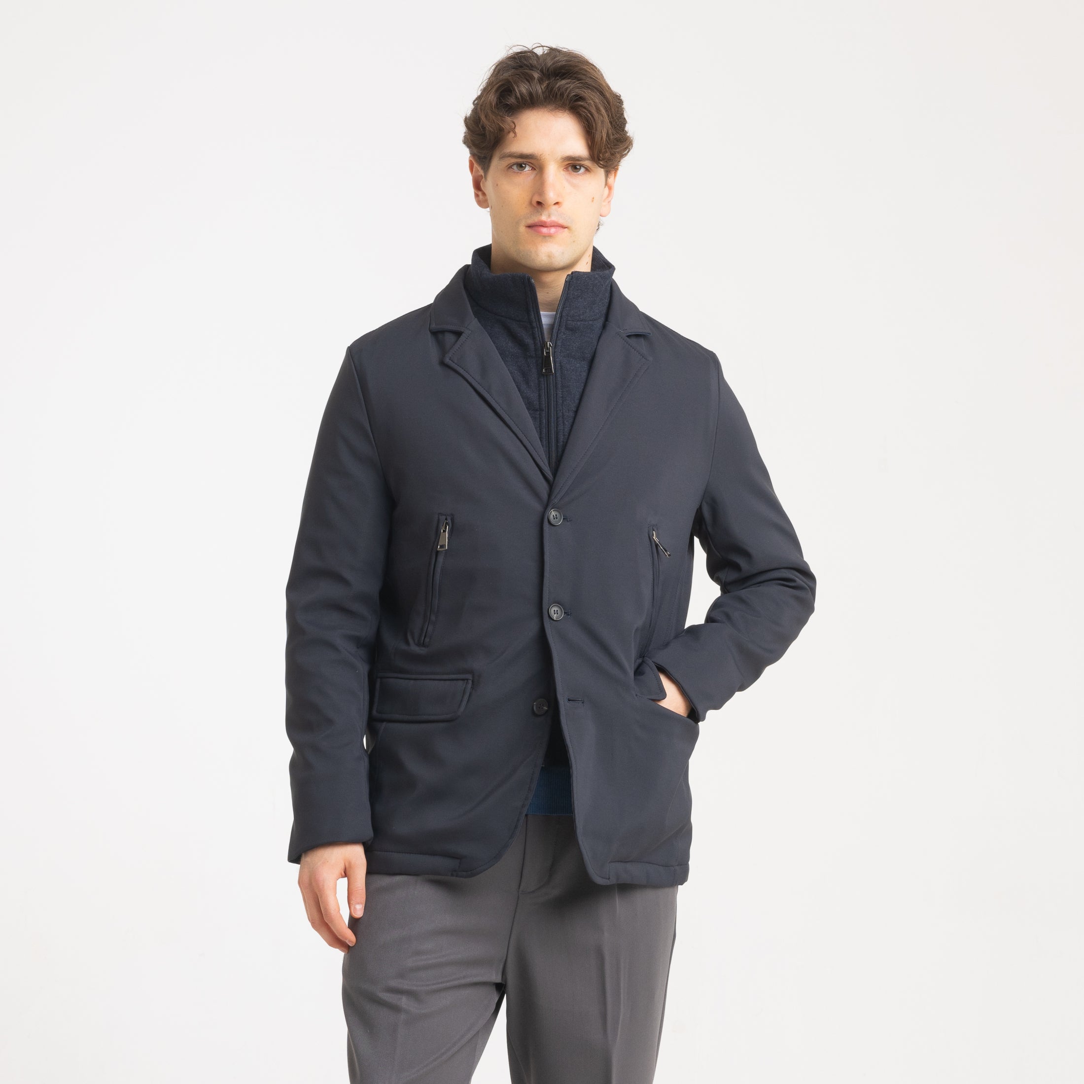 GIUBBOTTO GIACCA CON PETTORINA-11454|Colore:Blu