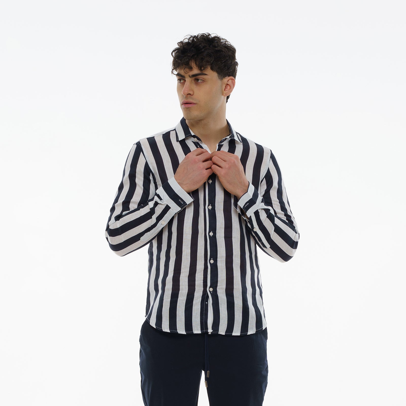 CAMICIA 100% LINO FASCE-10710