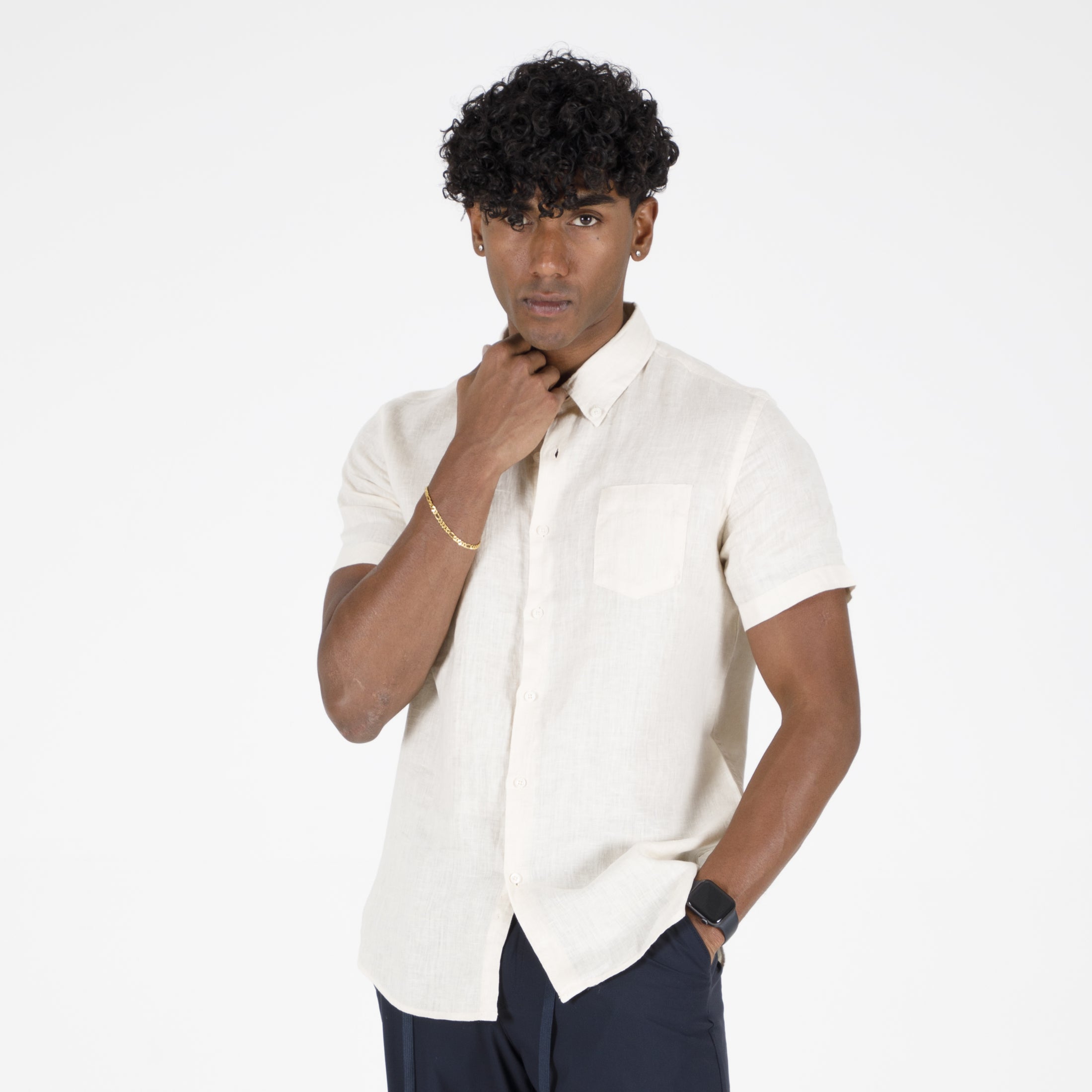 CAMICIA 100% LINO MANICA CORTA 10711