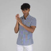 CAMICIA RIGATA MEZZA MANICA- 11138