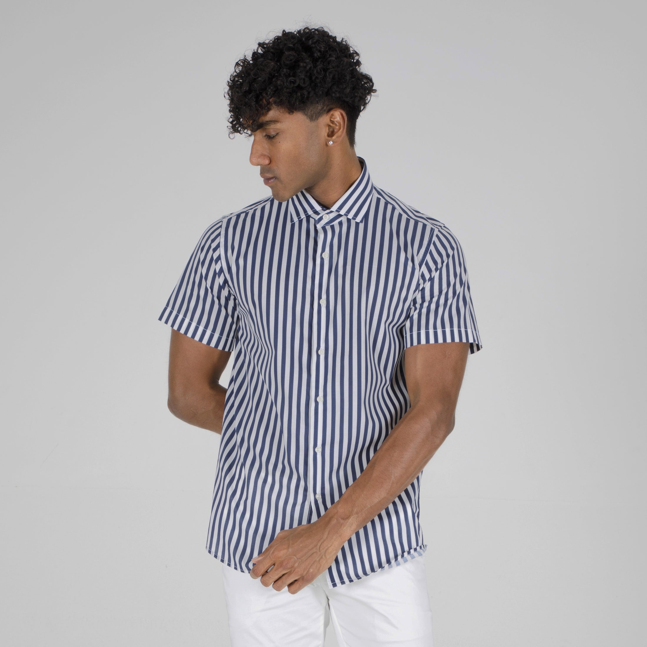 CAMICIA RIGATA MEZZA MANICA- 11138