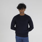 PULLOVER GIROCOLLO RICAMO TRECCIA-11286