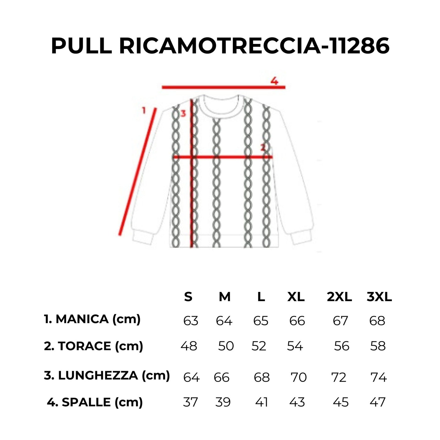 PULLOVER GIROCOLLO RICAMO TRECCIA-11286