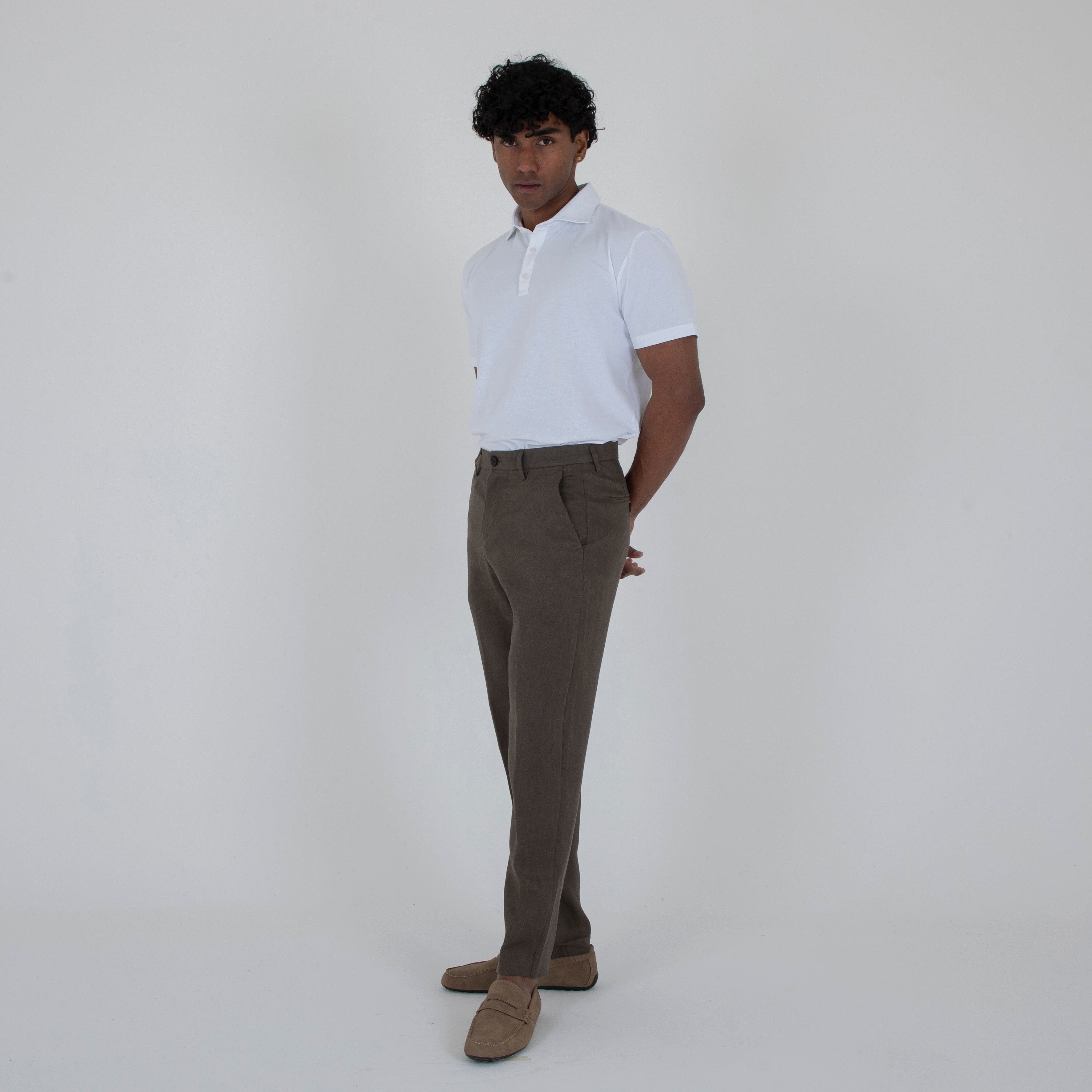 PANTALONI TAILORED 100% LINO -11344