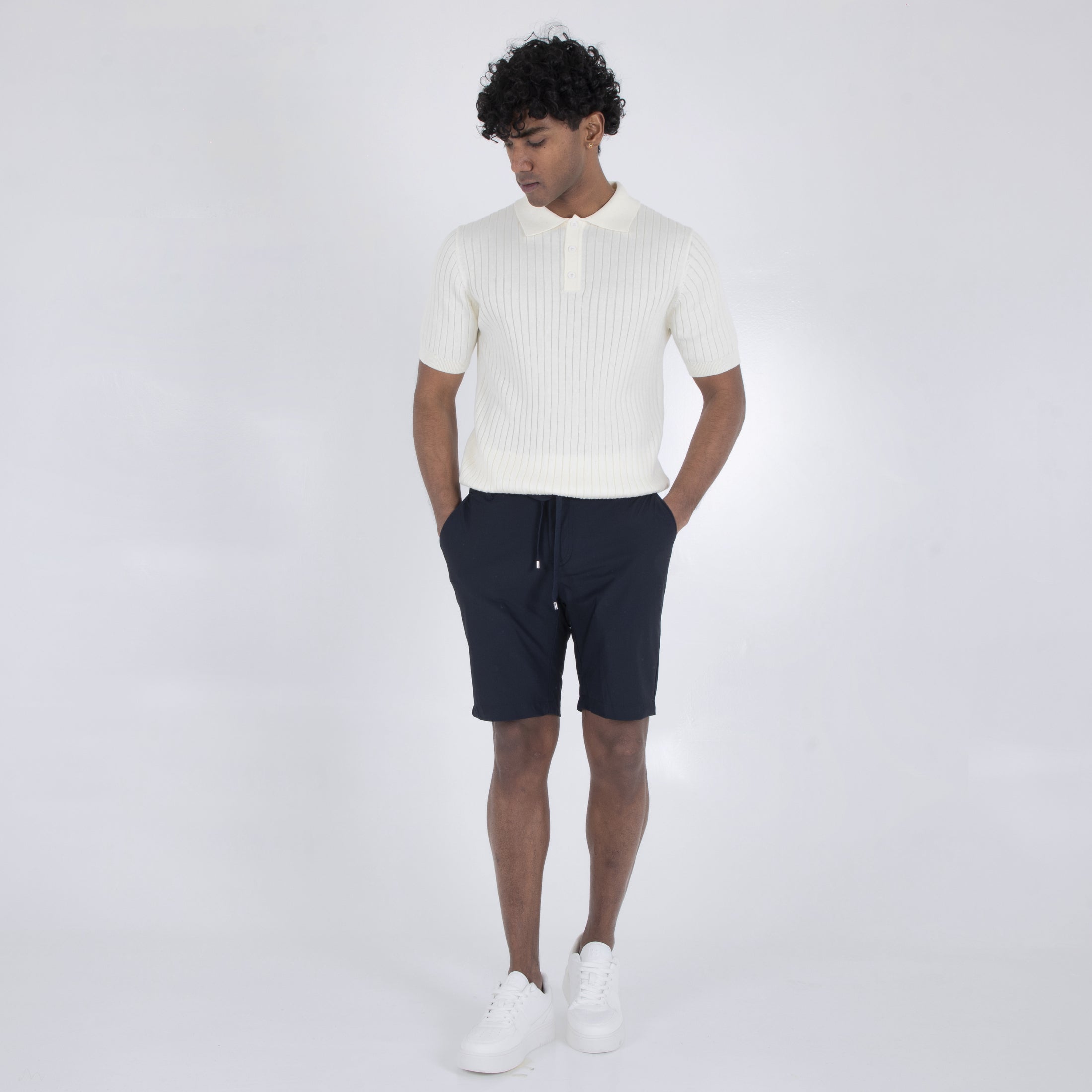 POLO IN CREPE DI COTONE A COSTINA - 11329