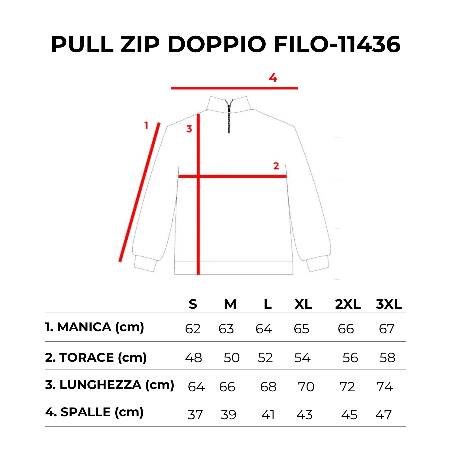 PULL DOPPIO FILO MEZZA ZIP-11436