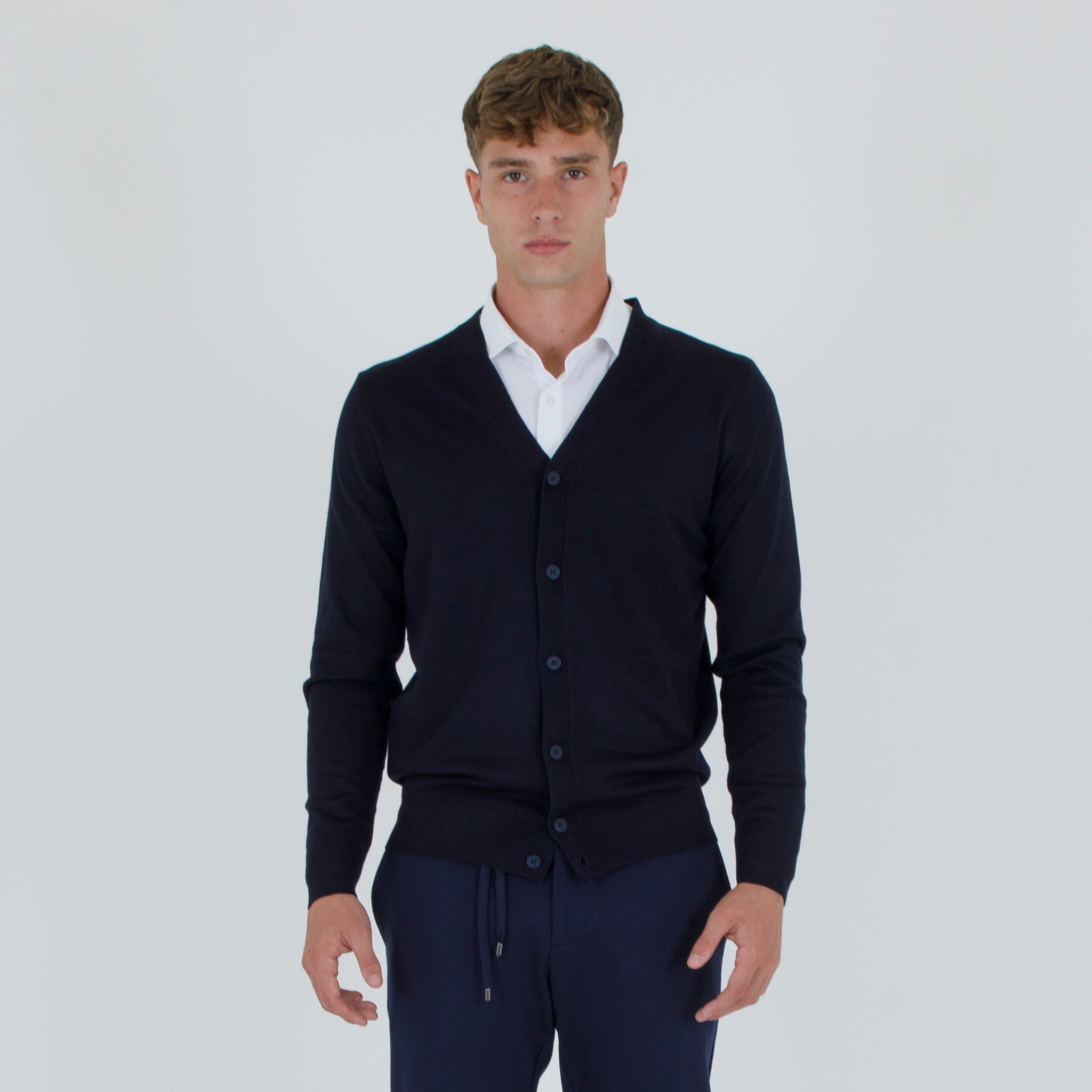 Cardigan Maglia Sottile Scollo a V Basic Verde M2690A Cardigan Maglia Sottile Scollo a V Basic Verde M2690A