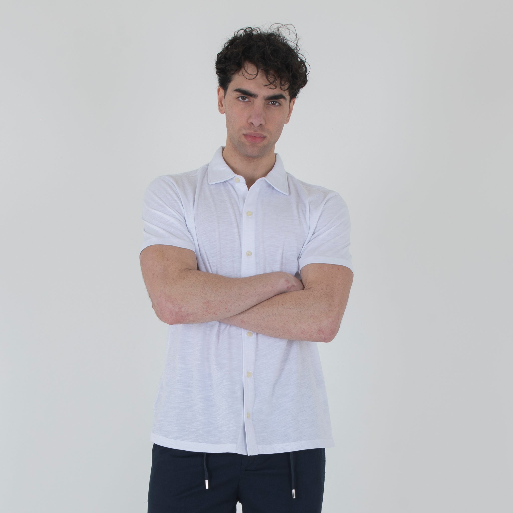 POLO CAMICIA FIAMMATA-11543|Colore:Bianco