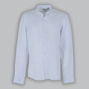 CAMICIA LINO COLLO KOREANO-11550|Colore:Bianco