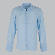 CAMICIA LINO COLLO FRANCESE-11551|Colore:Celeste