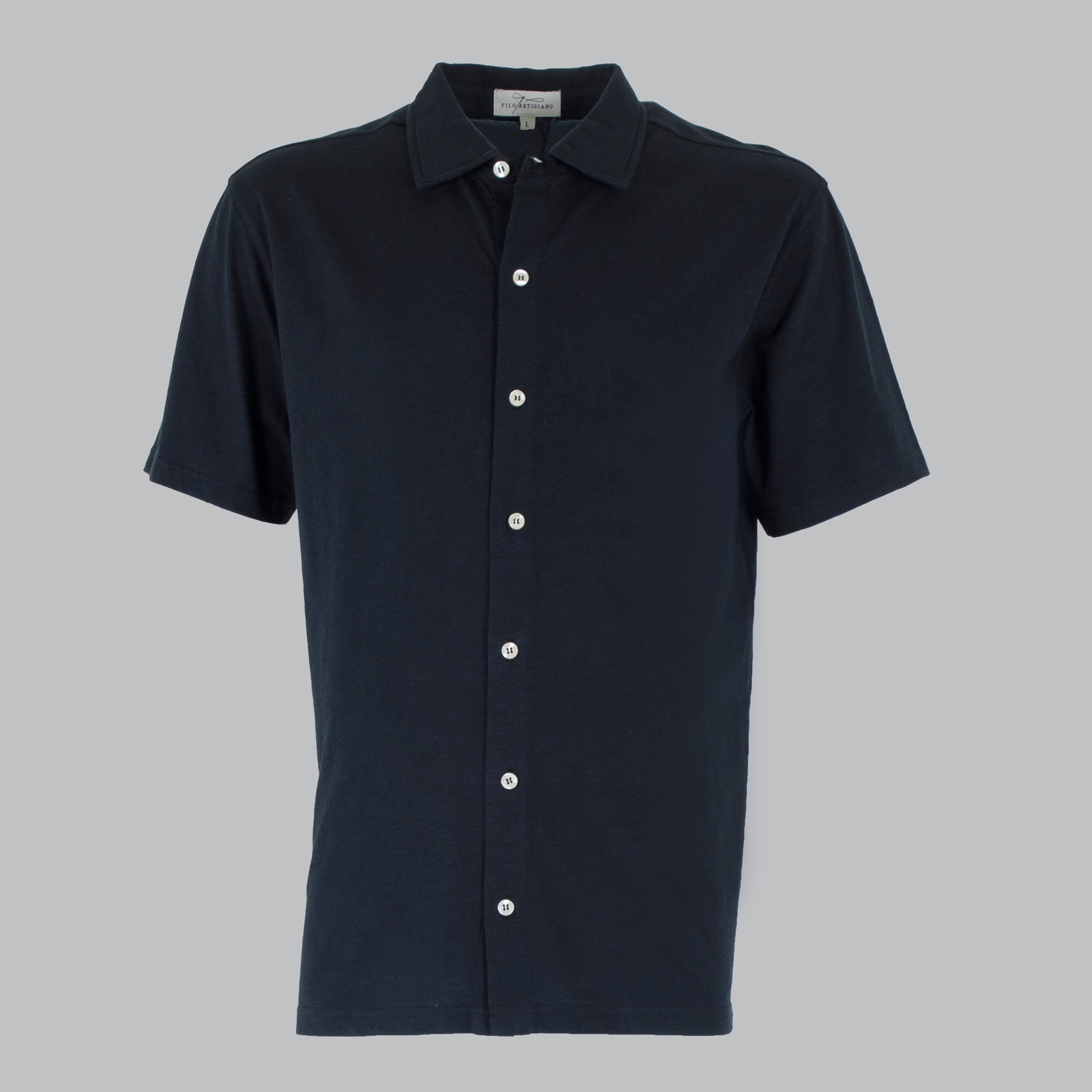 POLO CAMICIA FIAMMATA-11543|Colore:Nero
