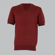 MAGLIA SCOLLO A V MISTO LINO-11539