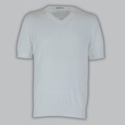 MAGLIA SCOLLO A V MISTO LINO-11539