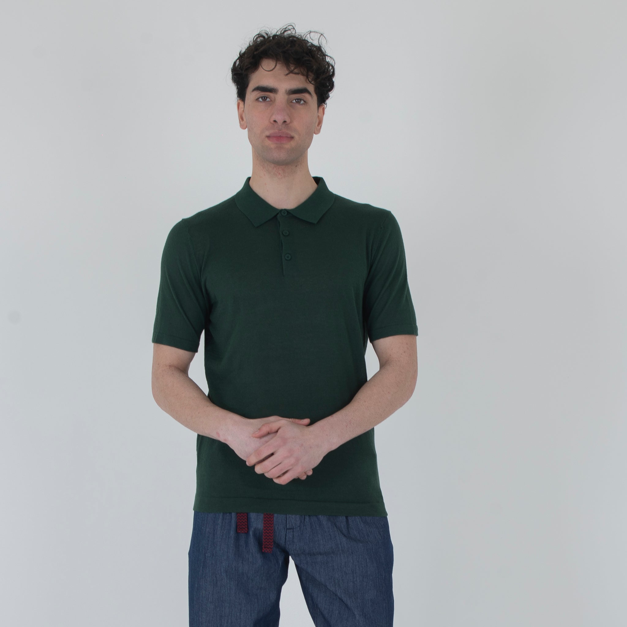 POLO MISTO LINO-11537|Colore:Verde
