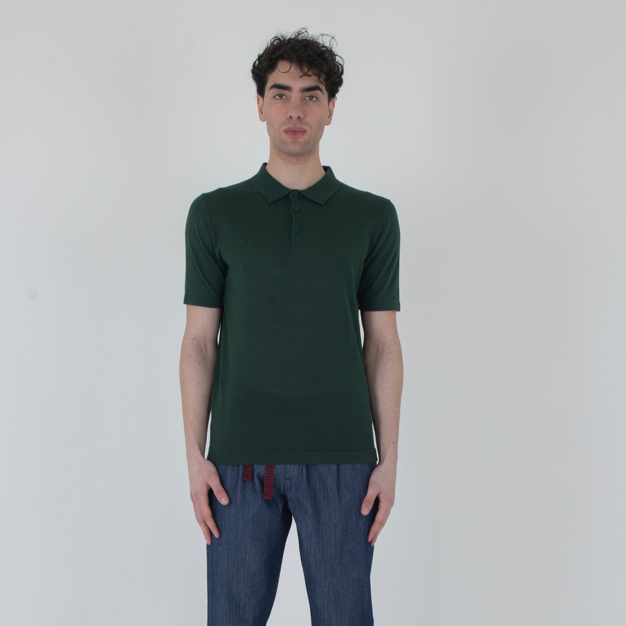 POLO MISTO LINO-11537|Colore:Verde