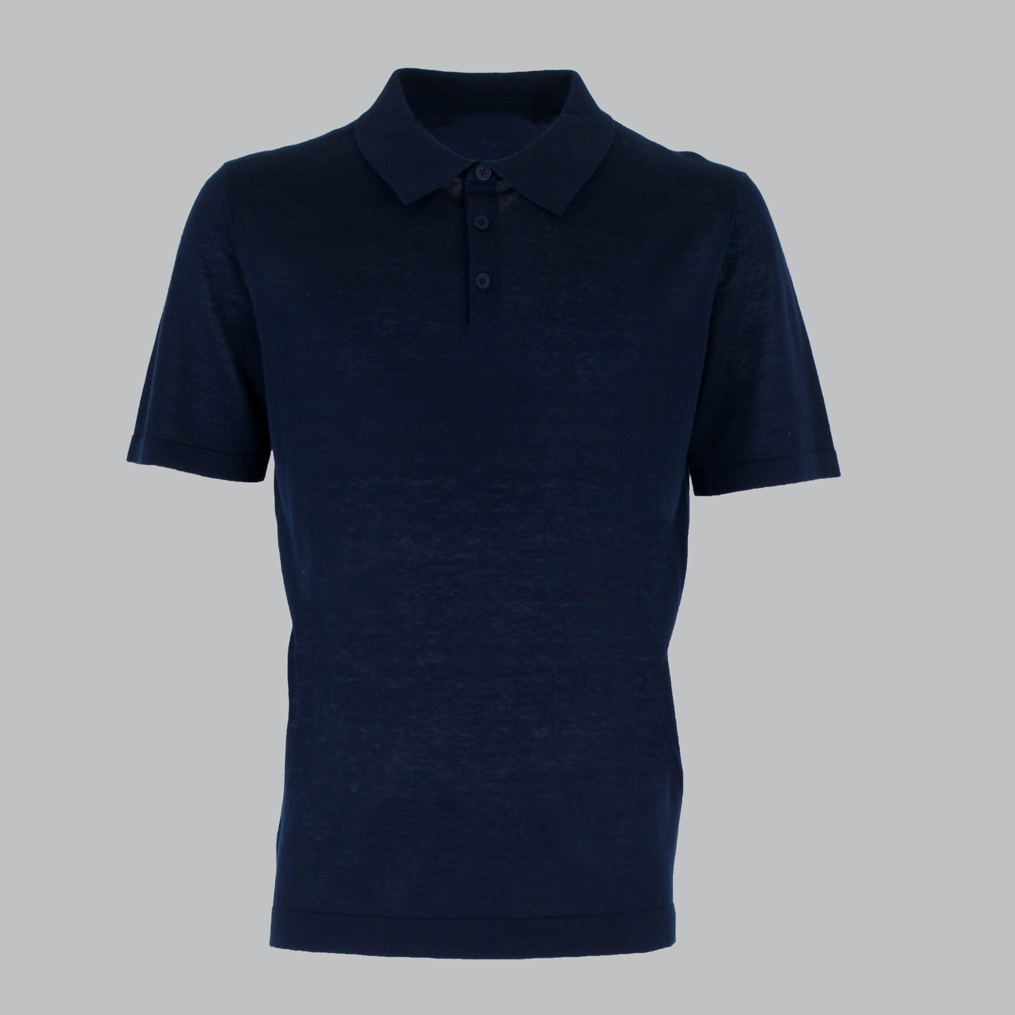 POLO MISTO LINO-11537|Colore:Blu