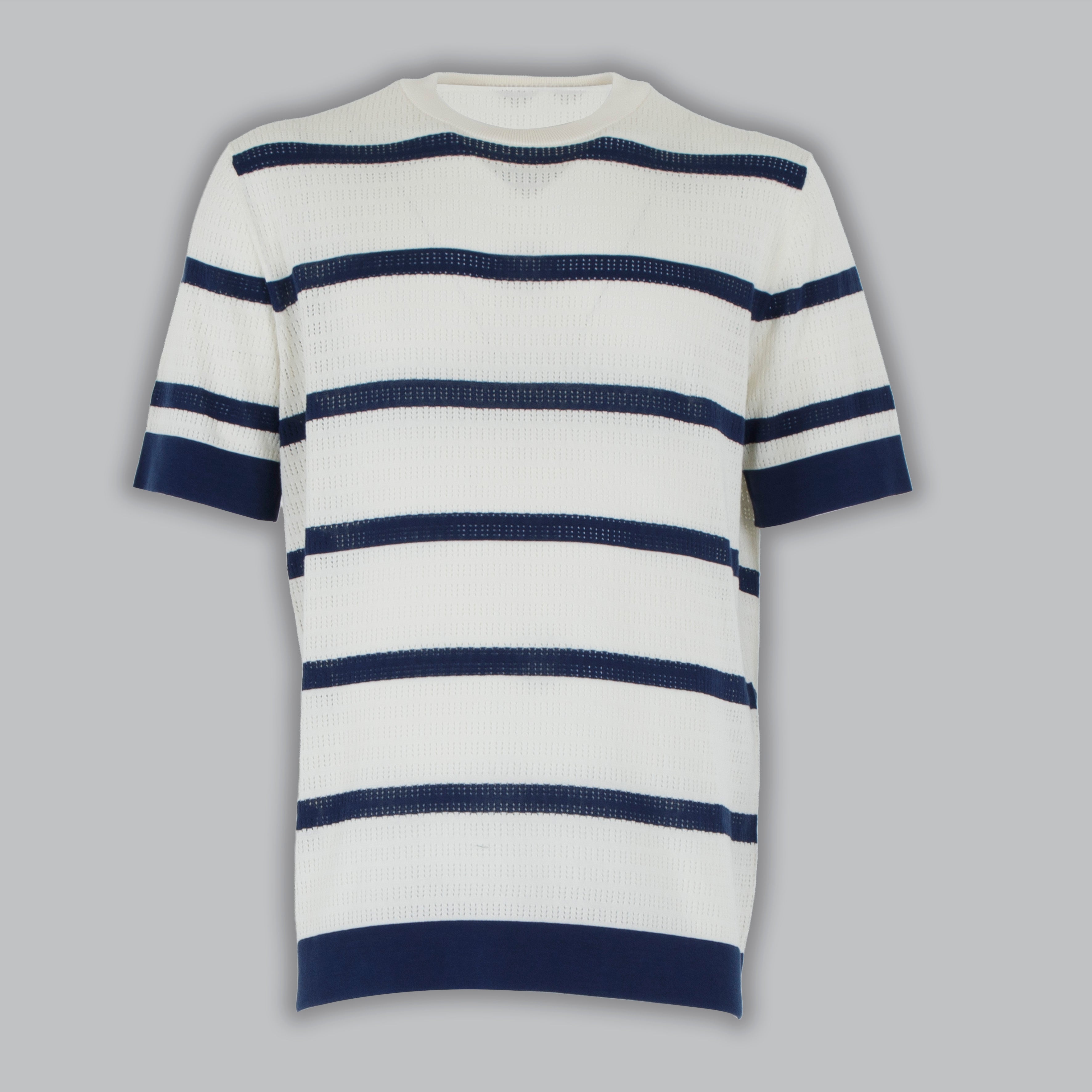 MAGLIA FASCE CREPE COTONE-11530|Colore:Panna
