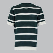 MAGLIA FASCE CREPE COTONE-11530|Colore:Verde