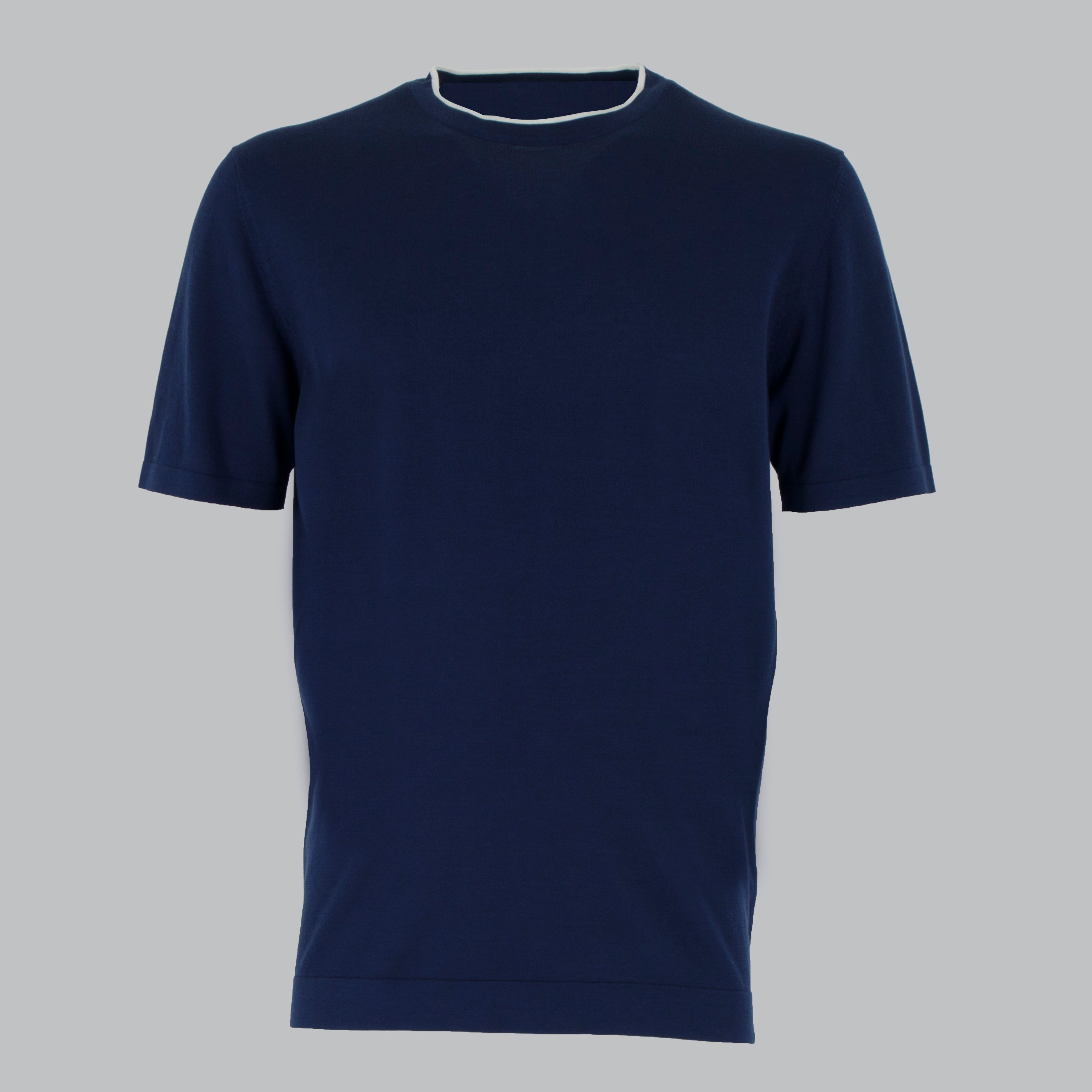 G/COLLO CREPE CON BORDINO-11531|Colore:Blu