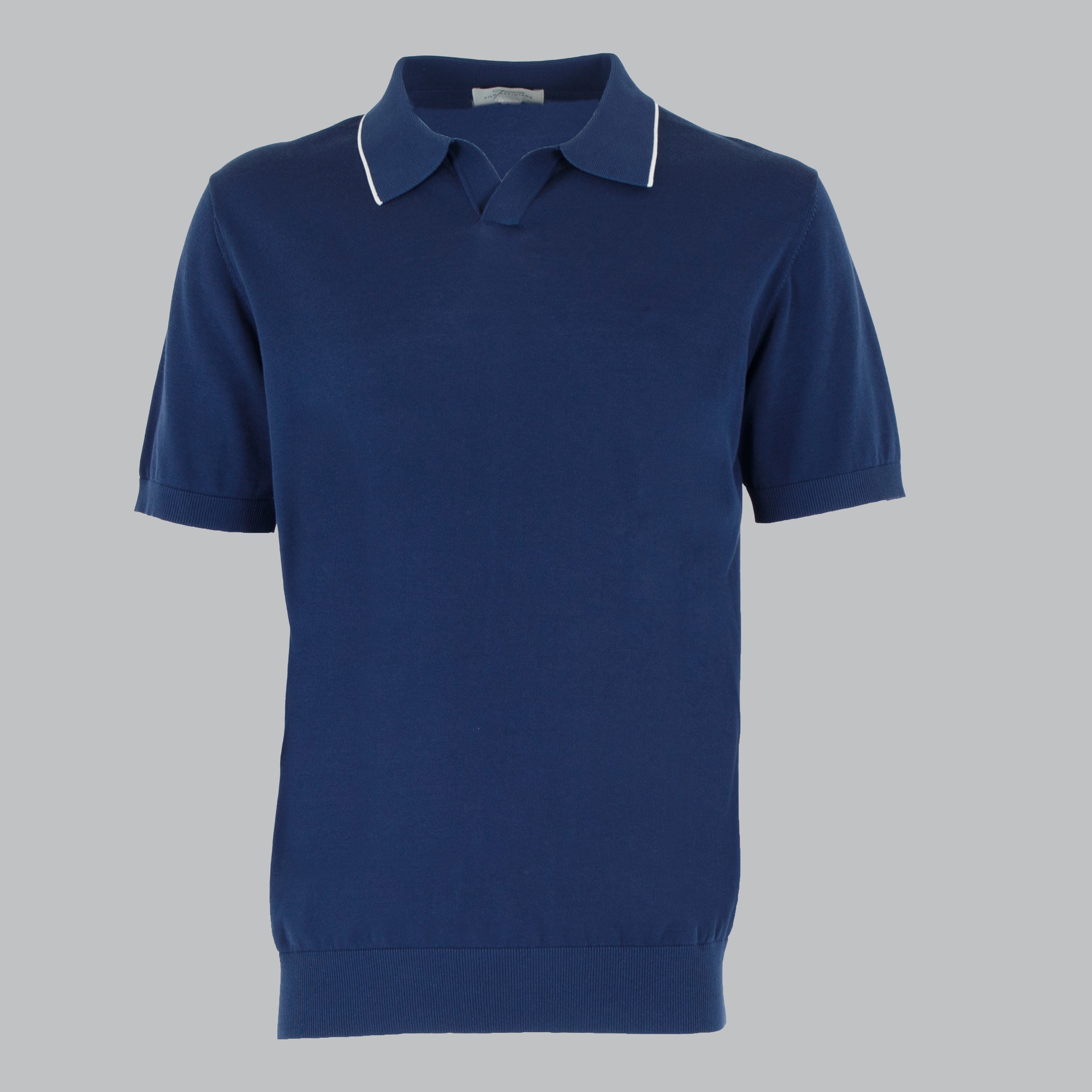 POLO DERBY CREPE COTONE-11535|Colore:Blu