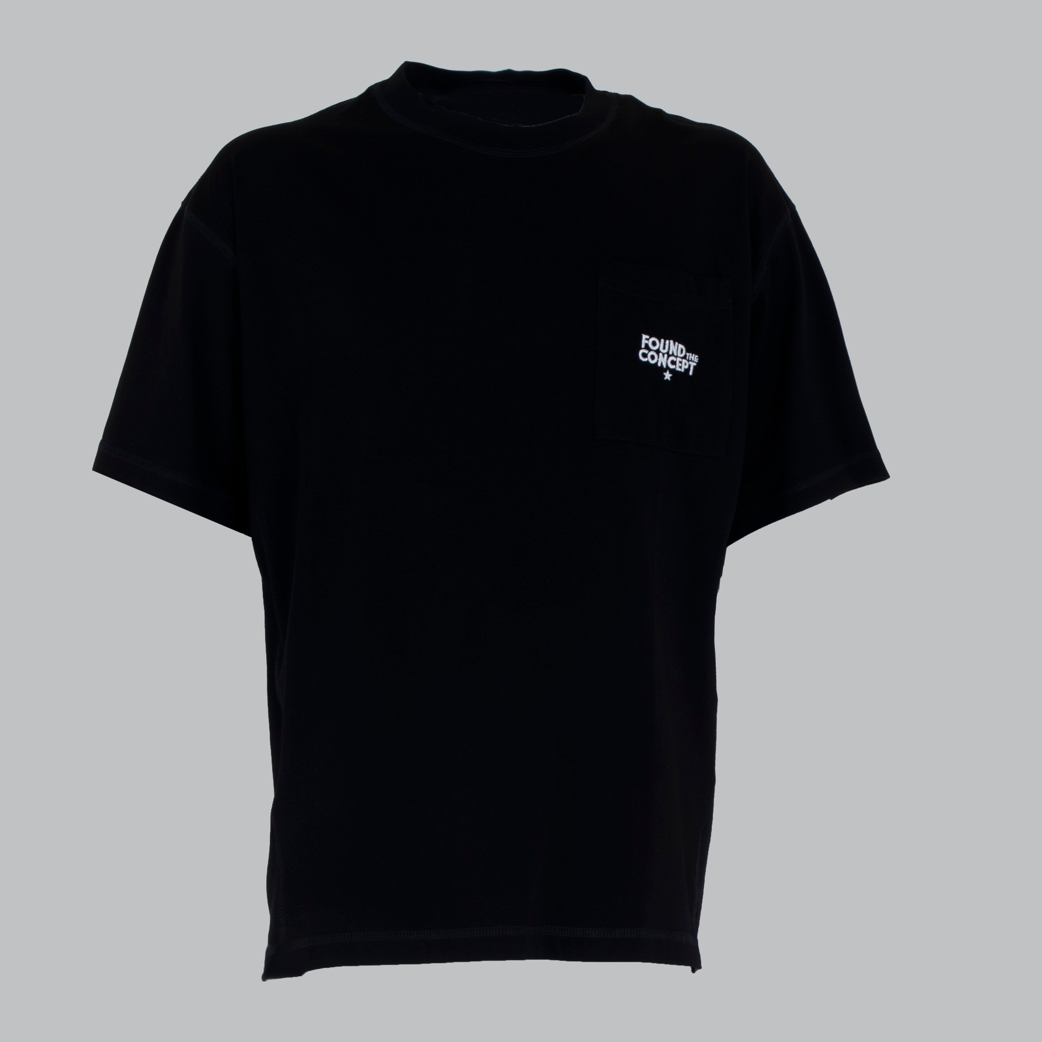 T-SHIRT POCKET RICAMO-11389|Colore:Nero