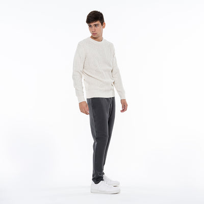 PULLOVER GIROCOLLO LAVORAZIONE MISTA