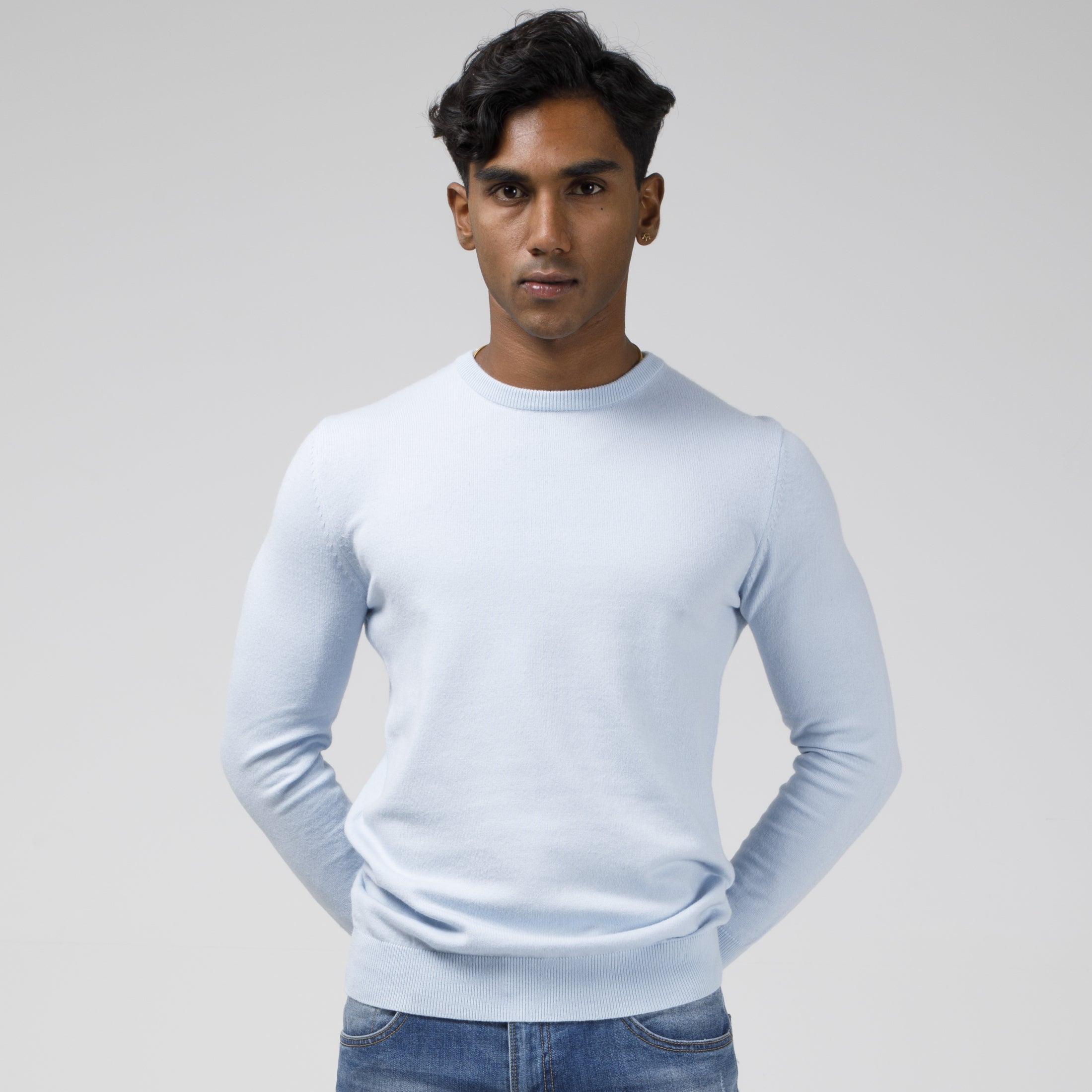 PULLOVER GIROCOLLO STRUTTURATO MISTO CACHEMIRE-108