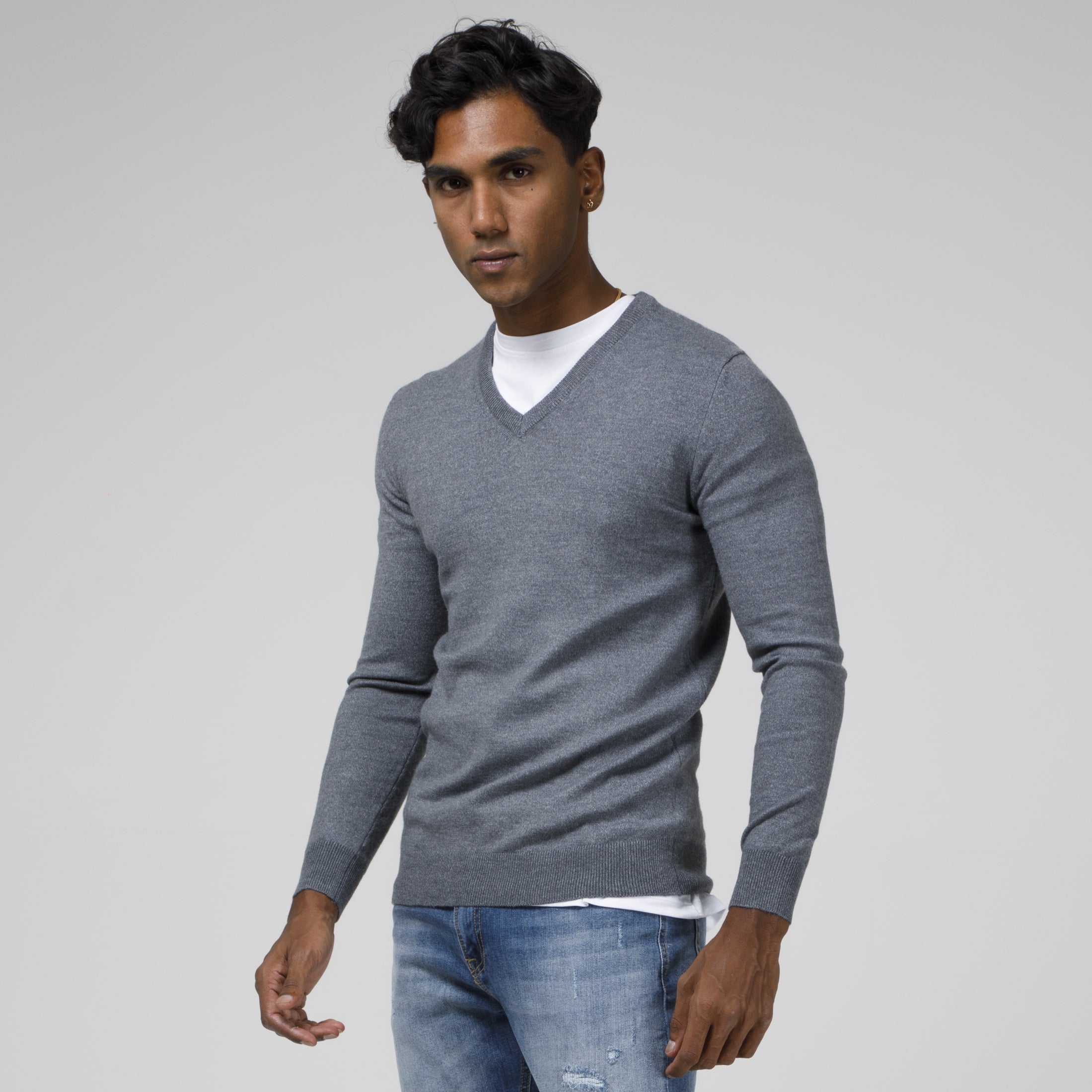 PULLOVER SCOLLO A V STRUTTURATO MISTO CACHEMIRE-10