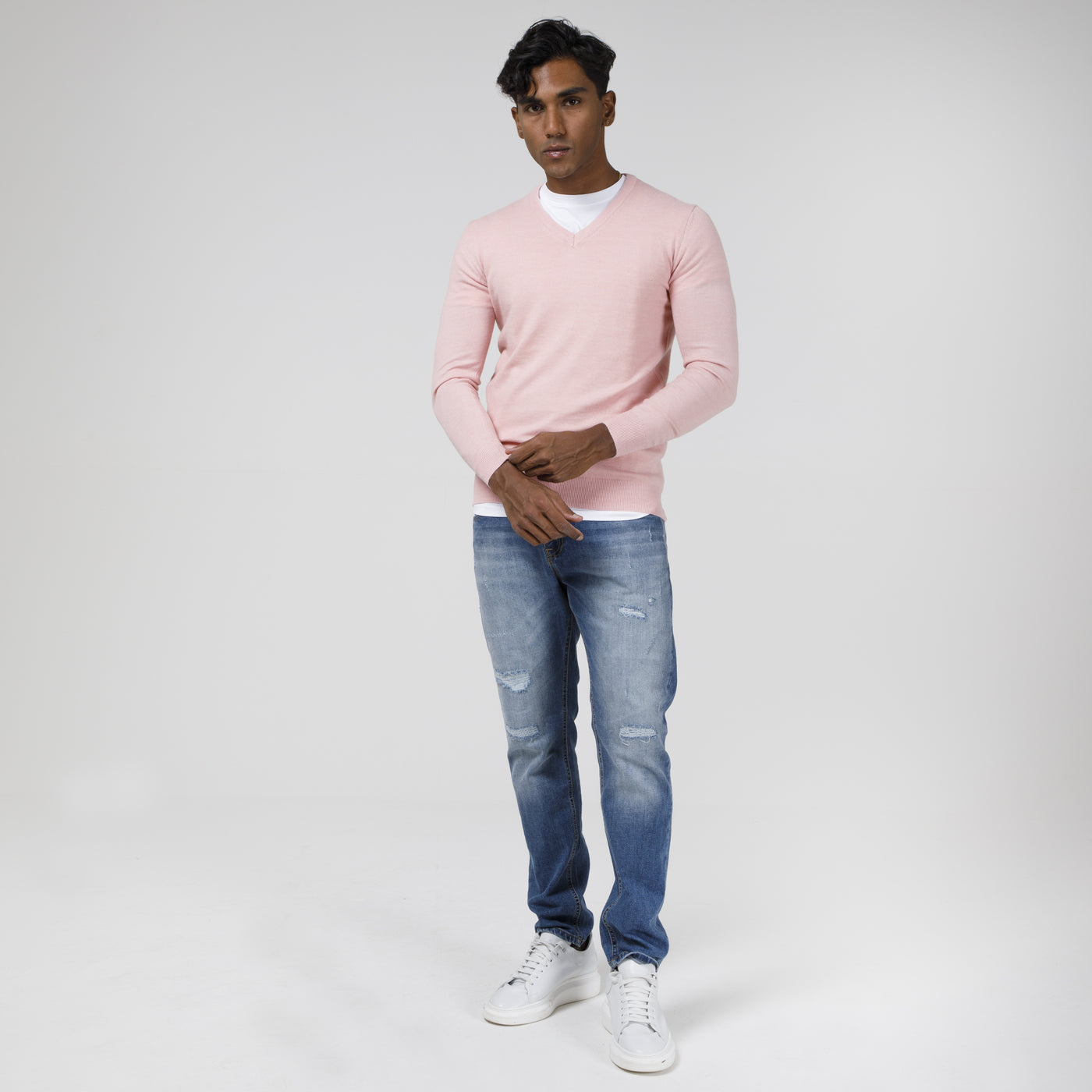 PULLOVER SCOLLO A V STRUTTURATO MISTO CACHEMIRE-10