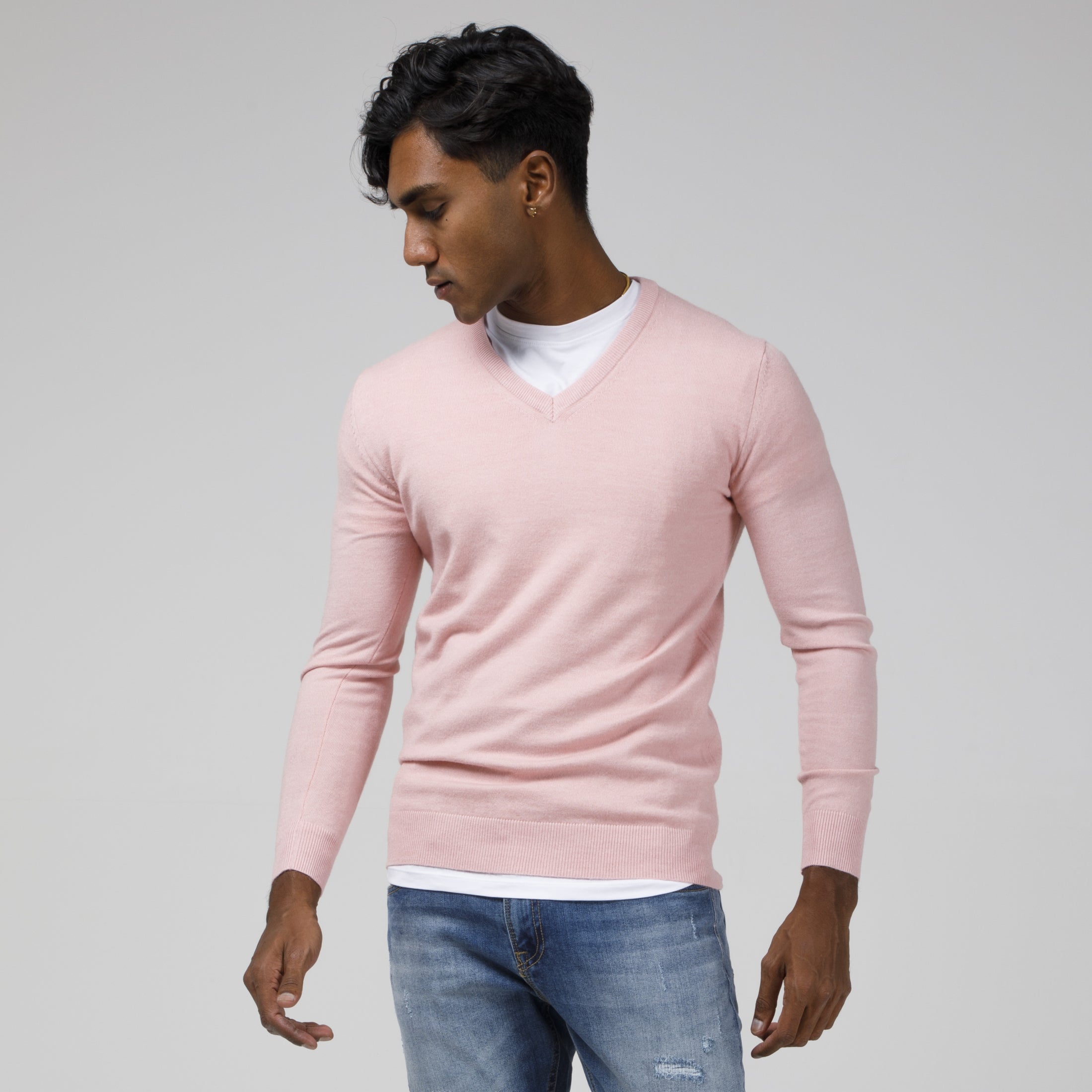 PULLOVER SCOLLO A V STRUTTURATO MISTO CACHEMIRE-10
