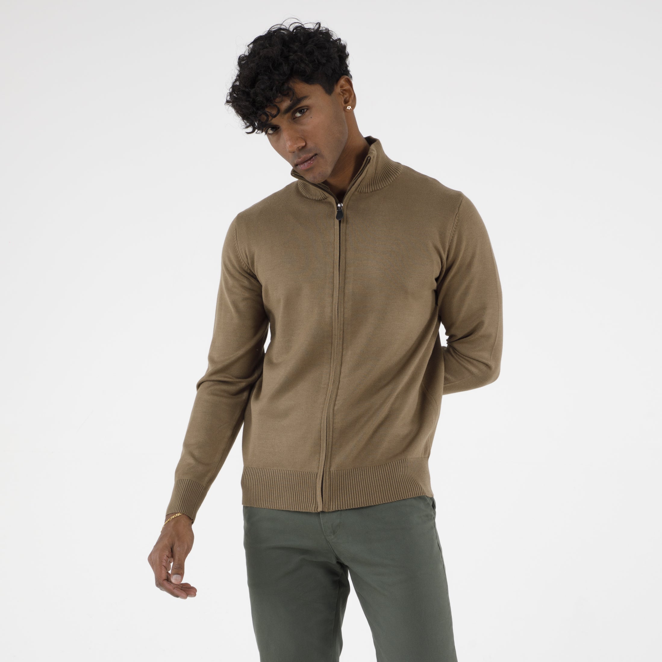 PULLOVER DOPPIO FILO APERTO CERNIERA-10889