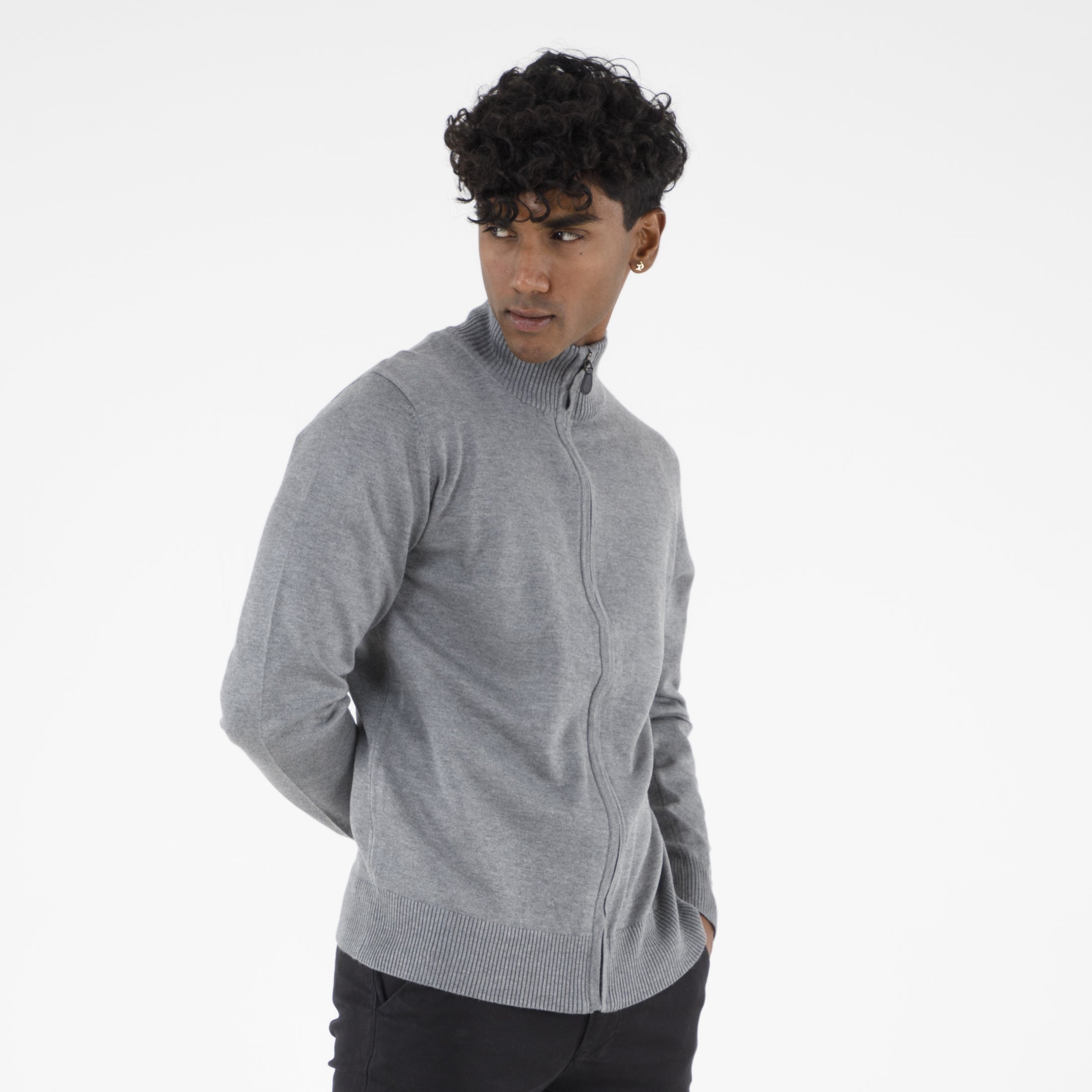 PULLOVER DOPPIO FILO APERTO CERNIERA-10889